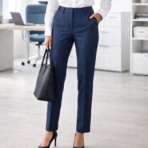 Calvin Klein Navy Blue Slim Ankle Pants Size 4 Womens Mid Rise Office Work
